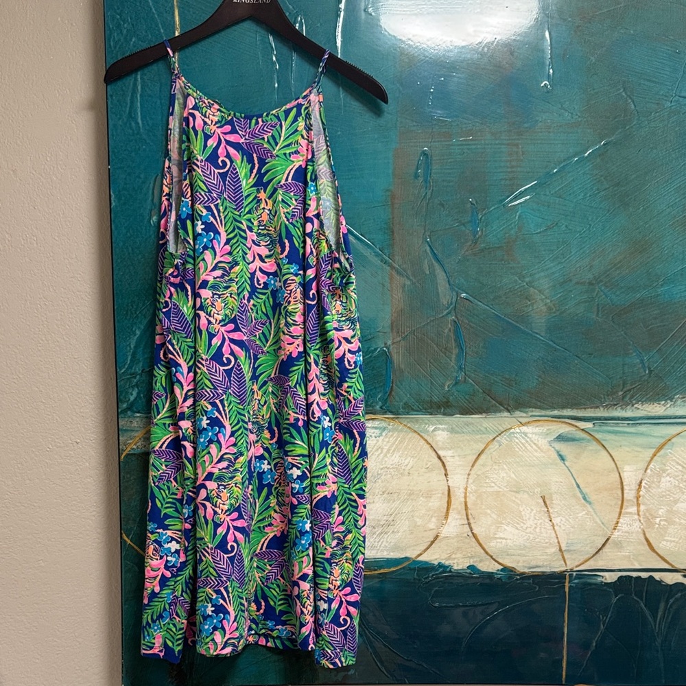 Lilly Pulitzer Blue and Pink Tropical Dress